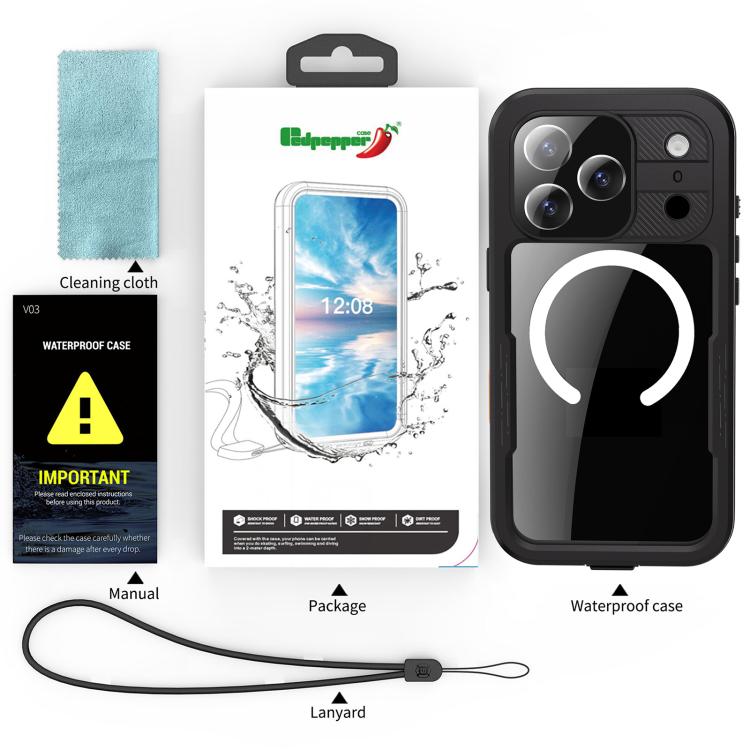 Capa de Telemóvel RedPepper IP68 à Prova de Água e Tripla Proteção MagSafe, Para iPhone 17 Pro Max, Para iPhone 17 Pro, Para iPhone Air