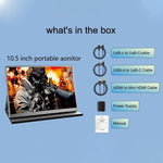Monitor Portátil IPS de 10,5 polegadas P105A01D com HD / Extensão Type-C, Ficha US, 10,5 polegadas