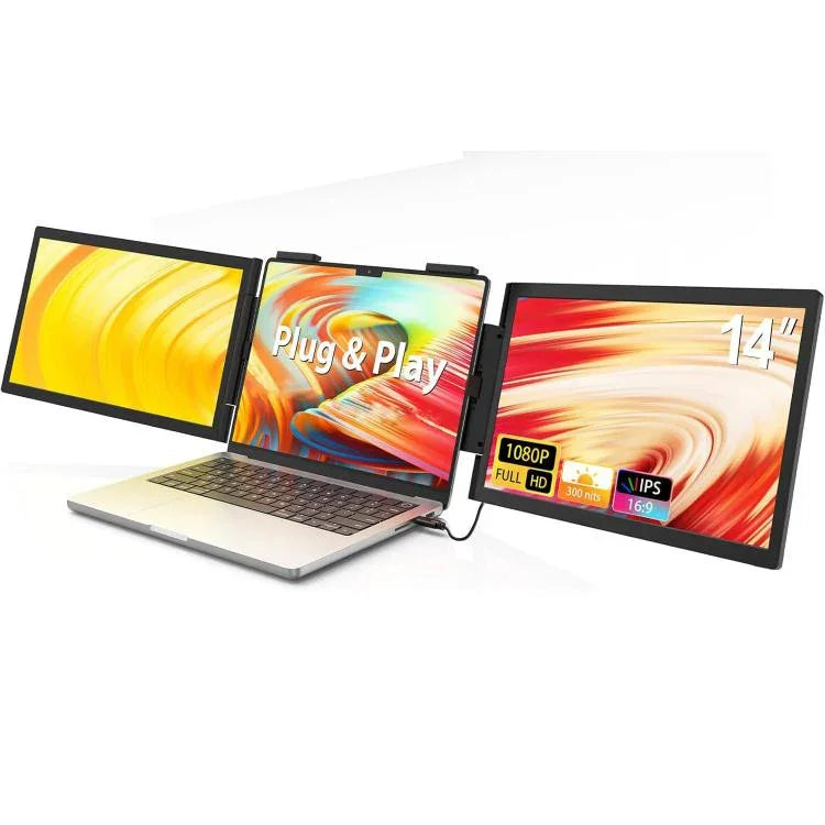 Monitor Portátil de Dupla Tela 14 polegadas 1080P para Expansão de Portátil, 14 polegadas 1080P