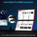 Monitor Portátil Dobrável de Dupla Tela 15,6 polegadas 1080P com Suporte, 15,6 polegadas 1080P