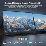 Monitor Portátil para Jogos 16,1 polegadas 1080P Ecrã Estendido, 16,1 polegadas 1080P