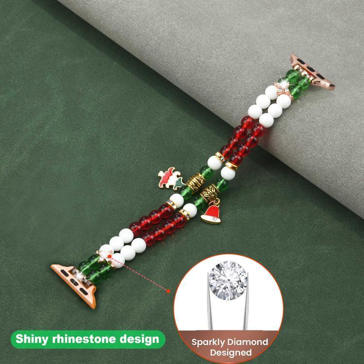 Correia de Relógio com Corrente de Contas de Natal de Largura 14mm, Para Apple Watch 46mm / 49mm / 45mm / 44mm, Para Apple Watch 42mm / 41mm / 40mm / 38mm
