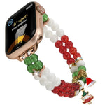 Correia de Relógio com Corrente de Contas de Natal de Largura 14mm, Para Apple Watch 46mm / 49mm / 45mm / 44mm, Para Apple Watch 42mm / 41mm / 40mm / 38mm