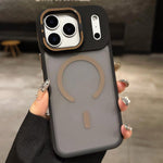 Capa de telemóvel magnética MagSafe com suporte para lente em metal fosco com sensação de pele, para iPhone 17 Pro Max, para iPhone 17 Pro, para iPhone 17, para iPhone Air, para iPhone 16 Pro Max, para iPhone 16 Pro