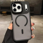 Capa de telemóvel magnética MagSafe com suporte para lente em metal fosco com sensação de pele, para iPhone 17 Pro Max, para iPhone 17 Pro, para iPhone 17, para iPhone Air, para iPhone 16 Pro Max, para iPhone 16 Pro