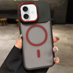 Suporte para Lentes em Metal Fosco Skin Feel MagSafe, Capa Magnética para Telemóvel, Para iPhone 16 Plus, Para iPhone 16, Para iPhone 15 Pro Max, Para iPhone 15 Pro, Para iPhone 15, Para iPhone 14