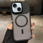 Suporte para Lentes em Metal Fosco Skin Feel MagSafe, Capa Magnética para Telemóvel, Para iPhone 16 Plus, Para iPhone 16, Para iPhone 15 Pro Max, Para iPhone 15 Pro, Para iPhone 15, Para iPhone 14