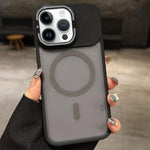 Skin Feel Frosted Metal Lens Holder MagSafe Magnetic Phone Case, For iPhone 14 Pro, For iPhone 14 Pro Max, For iPhone 13 Pro Max, For iPhone 13 Pro, For iPhone 13, For iPhone 12