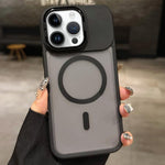 Skin Feel Frosted Metal Lens Holder MagSafe Magnetic Phone Case, For iPhone 12 Pro Max, For iPhone 12 Pro, For iPhone 11