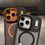 Suporte para Lentes em Metal Fosco Skin Feel MagSafe, Capa Magnética para Telemóvel, Para iPhone 16 Plus, Para iPhone 16, Para iPhone 15 Pro Max, Para iPhone 15 Pro, Para iPhone 15, Para iPhone 14