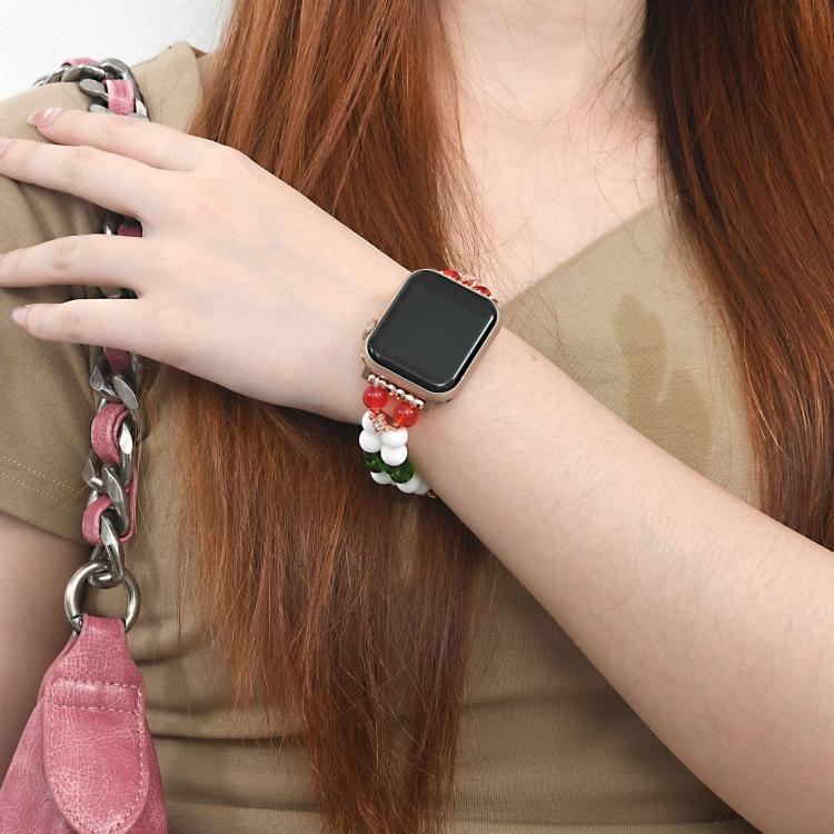 Correia de Relógio com Corrente de Contas de Natal de Largura 20mm, Para Apple Watch 46mm / 49mm / 45mm / 44mm, Para Apple Watch 42mm / 41mm / 40mm / 38mm