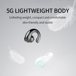 Auriculares Bluetooth V5.0 Ultra-leves com Gancho para orelha YX08, Auscultadores Estéreo com Microfone, Único