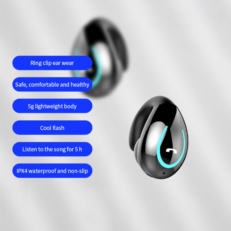 Auriculares Bluetooth V5.0 Ultra-leves com Gancho para orelha YX08, Auscultadores Estéreo com Microfone, Único