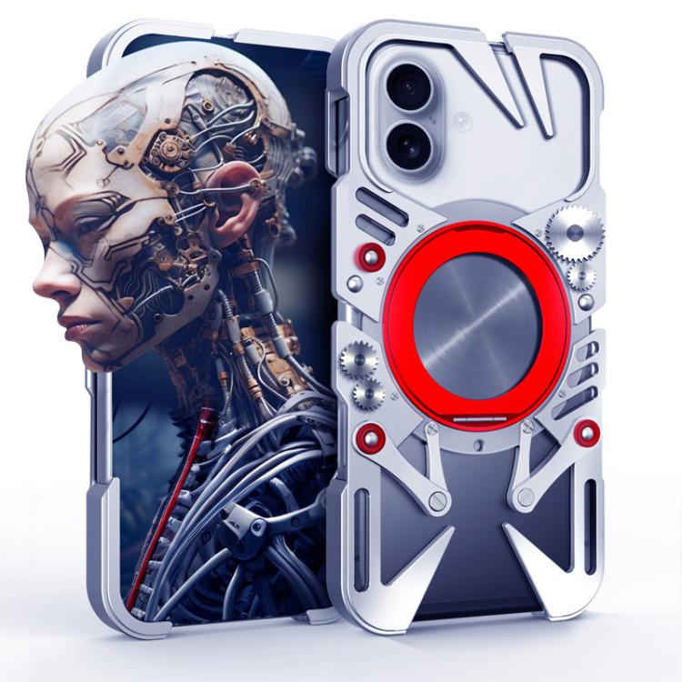 Capa de telemóvel metálica oca MagSafe com suporte giratório e cordão, para iPhone 17e / 16e, para iPhone 17 Pro Max, para iPhone 17 Pro, para iPhone 17, para iPhone 16 Pro Max, para iPhone 16 Pro, para iPhone 16 Plus, para iPhone 16