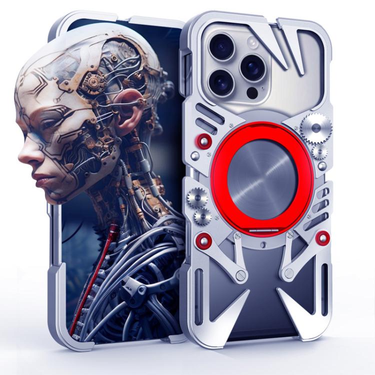 Capa de telemóvel metálica oca MagSafe com suporte giratório e cordão, para iPhone 17e / 16e, para iPhone 17 Pro Max, para iPhone 17 Pro, para iPhone 17, para iPhone 16 Pro Max, para iPhone 16 Pro, para iPhone 16 Plus, para iPhone 16