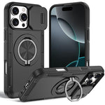 Capa de telemóvel MagSafe com suporte rotativo Camshield, para iPhone 17 Pro Max, para iPhone 17 Pro, para iPhone 16 Pro Max, para iPhone 16 Pro, para iPhone 16 Plus, para iPhone 16, para iPhone 15 Pro Max, para iPhone 15 Pro