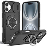 Capa de telemóvel MagSafe com suporte rotativo Camshield, para iPhone 17 Pro Max, para iPhone 17 Pro, para iPhone 16 Pro Max, para iPhone 16 Pro, para iPhone 16 Plus, para iPhone 16, para iPhone 15 Pro Max, para iPhone 15 Pro