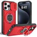 Capa de telemóvel MagSafe com suporte rotativo Camshield, para iPhone 17 Pro Max, para iPhone 17 Pro, para iPhone 16 Pro Max, para iPhone 16 Pro, para iPhone 16 Plus, para iPhone 16, para iPhone 15 Pro Max, para iPhone 15 Pro