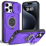 Capa de telemóvel MagSafe com suporte rotativo Camshield, para iPhone 17 Pro Max, para iPhone 17 Pro, para iPhone 16 Pro Max, para iPhone 16 Pro, para iPhone 16 Plus, para iPhone 16, para iPhone 15 Pro Max, para iPhone 15 Pro