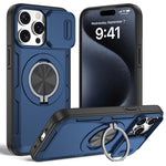 Capa de telemóvel MagSafe com suporte rotativo Camshield, para iPhone 17 Pro Max, para iPhone 17 Pro, para iPhone 16 Pro Max, para iPhone 16 Pro, para iPhone 16 Plus, para iPhone 16, para iPhone 15 Pro Max, para iPhone 15 Pro