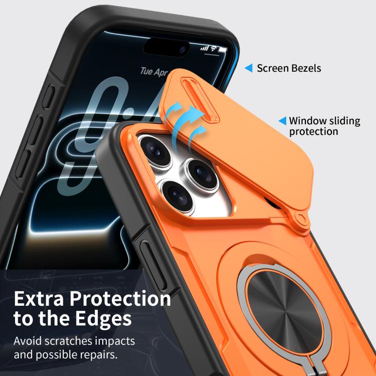 Capa de telemóvel MagSafe com suporte rotativo Camshield, para iPhone 17 Pro Max, para iPhone 17 Pro, para iPhone 16 Pro Max, para iPhone 16 Pro, para iPhone 16 Plus, para iPhone 16, para iPhone 15 Pro Max, para iPhone 15 Pro