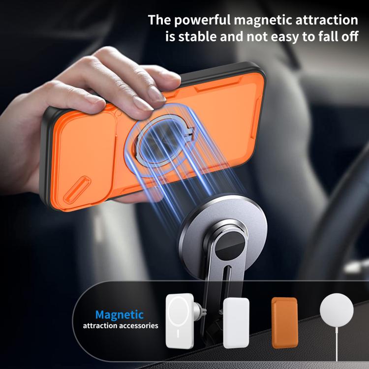 Capa de telemóvel MagSafe com suporte rotativo Camshield, para iPhone 17 Pro Max, para iPhone 17 Pro, para iPhone 16 Pro Max, para iPhone 16 Pro, para iPhone 16 Plus, para iPhone 16, para iPhone 15 Pro Max, para iPhone 15 Pro
