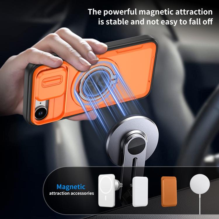 Capa de telemóvel MagSafe com suporte rotativo Camshield, para iPhone 17 Pro Max, para iPhone 17 Pro, para iPhone 16 Pro Max, para iPhone 16 Pro, para iPhone 16 Plus, para iPhone 16, para iPhone 15 Pro Max, para iPhone 15 Pro