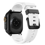 Correia de Relógio em Silicone com Fivela de Pino Preta, Para Apple Watch 46mm / 49mm / 45mm / 44mm, Para Apple Watch 42mm / 41mm / 40mm / 38mm