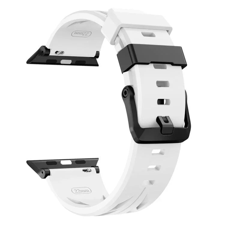 Correia de Relógio em Silicone com Fivela de Pino Preta, Para Apple Watch 46mm / 49mm / 45mm / 44mm, Para Apple Watch 42mm / 41mm / 40mm / 38mm