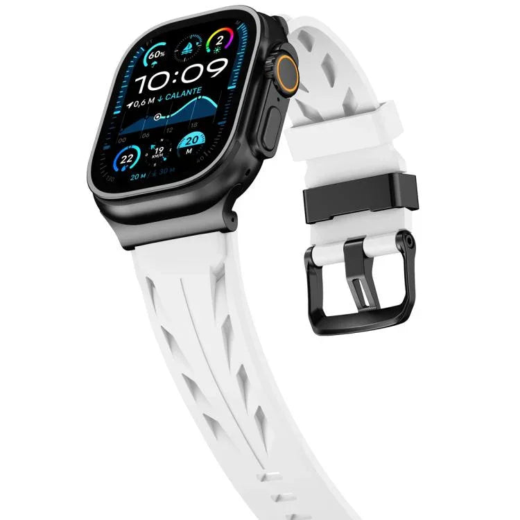 Correia de Relógio em Silicone com Fivela de Pino Preta, Para Apple Watch 46mm / 49mm / 45mm / 44mm, Para Apple Watch 42mm / 41mm / 40mm / 38mm