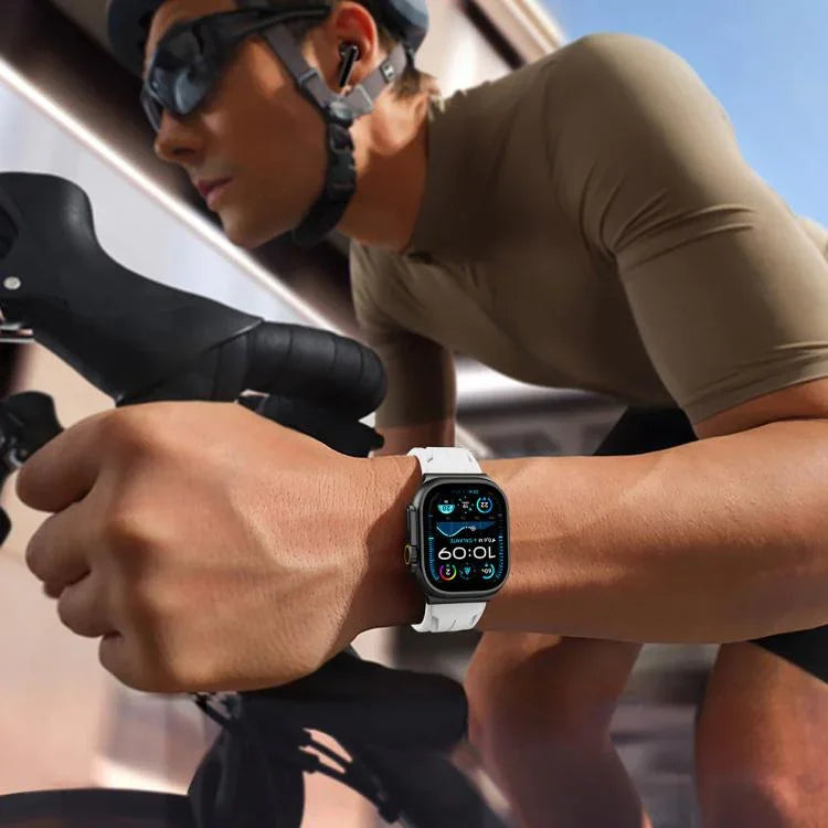Correia de Relógio em Silicone com Fivela de Pino Preta, Para Apple Watch 46mm / 49mm / 45mm / 44mm, Para Apple Watch 42mm / 41mm / 40mm / 38mm