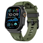 Correia de Relógio em Silicone com Fivela de Pino Preta, Para Apple Watch 46mm / 49mm / 45mm / 44mm, Para Apple Watch 42mm / 41mm / 40mm / 38mm