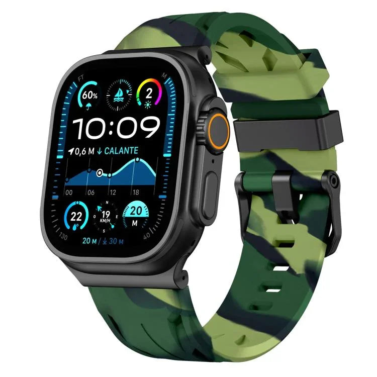Correia de Relógio em Silicone com Fivela de Pino Preta, Para Apple Watch 46mm / 49mm / 45mm / 44mm, Para Apple Watch 42mm / 41mm / 40mm / 38mm