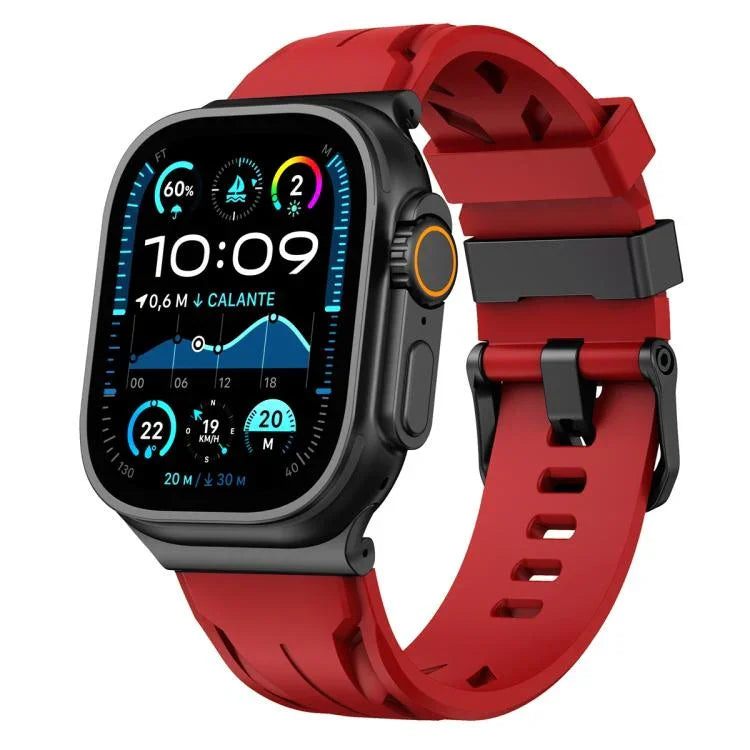 Correia de Relógio em Silicone com Fivela de Pino Preta, Para Apple Watch 46mm / 49mm / 45mm / 44mm, Para Apple Watch 42mm / 41mm / 40mm / 38mm