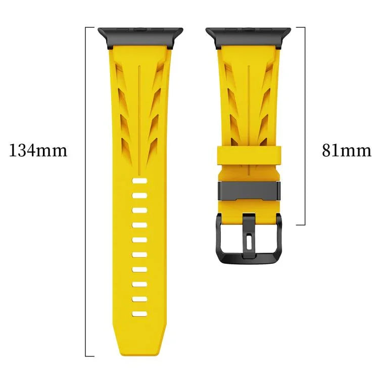 Correia de Relógio em Silicone com Fivela de Pino Preta, Para Apple Watch 46mm / 49mm / 45mm / 44mm, Para Apple Watch 42mm / 41mm / 40mm / 38mm