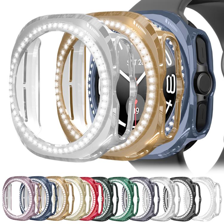 Capa de Relógio PC Oca com Diamantes de Uma Só Fileira em X xDfind, para Samsung Galaxy Watch Ultra 47mm / Ultra 2025