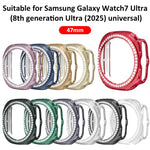 Capa de Relógio PC Oca com Diamantes de Uma Só Fileira em X xDfind, para Samsung Galaxy Watch Ultra 47mm / Ultra 2025