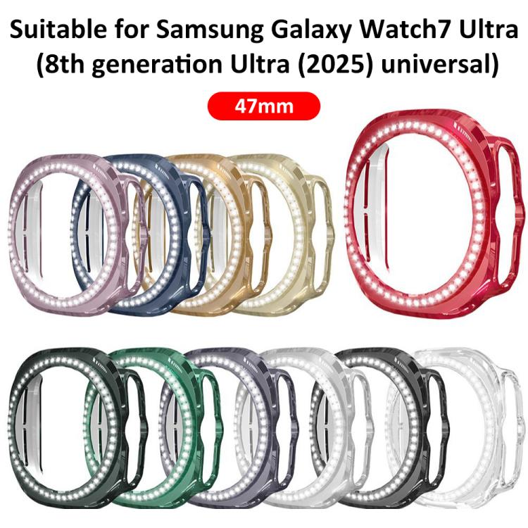 Capa de Relógio PC Oca com Diamantes de Uma Só Fileira em X xDfind, para Samsung Galaxy Watch Ultra 47mm / Ultra 2025