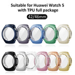 xDfind Plating Tempered Film Integrated TPU Watch Protective Cover, For Huawei Watch 5 42mm, For Huawei Watch 5 46mm