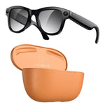 Óculos Inteligentes AI M02 Ultra com Câmara de 8MP e Lentes Fotocromáticas, com Estojo de Carregamento Preto, com Estojo de Carregamento Castanho