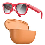 Óculos Inteligentes AI M02 Ultra com Câmara de 8MP e Lentes Fotocromáticas, com Estojo de Carregamento Preto, com Estojo de Carregamento Castanho