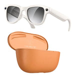 Óculos Inteligentes AI M02 Ultra com Câmara de 8MP e Lentes Fotocromáticas, com Estojo de Carregamento Preto, com Estojo de Carregamento Castanho