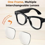 Óculos Inteligentes AI M02 Ultra com Câmara de 8MP e Lentes Fotocromáticas, com Estojo de Carregamento Preto, com Estojo de Carregamento Castanho