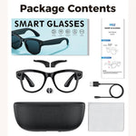 Óculos Inteligentes AI M02 Ultra com Câmara de 8MP e Lentes Fotocromáticas, com Estojo de Carregamento Preto, com Estojo de Carregamento Castanho