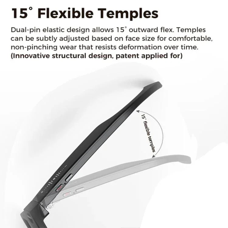 Óculos Inteligentes AI M02 Ultra com Câmara de 8MP e Lentes Fotocromáticas, com Estojo de Carregamento Preto, com Estojo de Carregamento Castanho