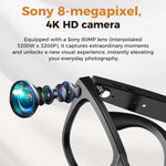 Óculos Inteligentes AI M02 Ultra com Câmara de 8MP e Lentes Fotocromáticas, com Estojo de Carregamento Preto, com Estojo de Carregamento Castanho