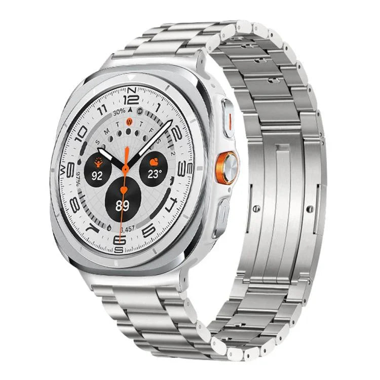 Pulseira de Relógio com Fivela HW de Três Contas Destacável em Liga de Titânio, Para Samsung Galaxy Watch Ultra 47mm / Ultra 2025, Para Samsung Galaxy Watch8 / Watch8 Classic
