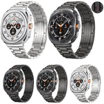 Pulseira de Relógio com Fivela HW de Três Contas Destacável em Liga de Titânio, Para Samsung Galaxy Watch Ultra 47mm / Ultra 2025, Para Samsung Galaxy Watch8 / Watch8 Classic