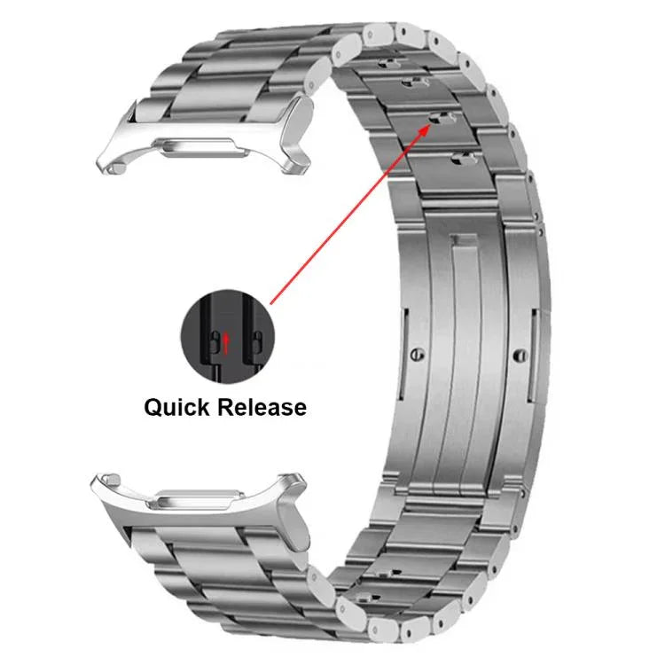 Pulseira de Relógio com Fivela HW de Três Contas Destacável em Liga de Titânio, Para Samsung Galaxy Watch Ultra 47mm / Ultra 2025, Para Samsung Galaxy Watch8 / Watch8 Classic