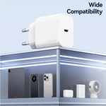 Carregador Rápido de Porta Única USB-C / Type-C USAMS CC226 T65 PD20W, Ficha EU, CC226